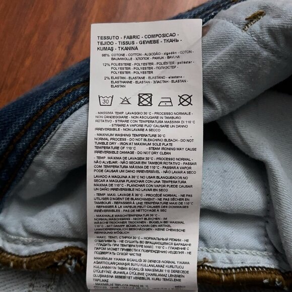 Armani Exchange Jeans Mens Size 34 J14 Skinny Fit Denim 5-Pockets Stretch Blue - Picture 7 of 7